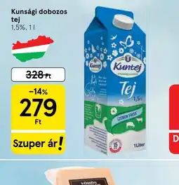 Tesco Kunsági dobozos tej ajánlat