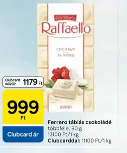 Tesco Raffaello táblás csokoládé ajánlat