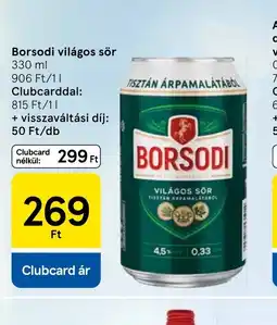 Tesco Borsodi világos sör ajánlat