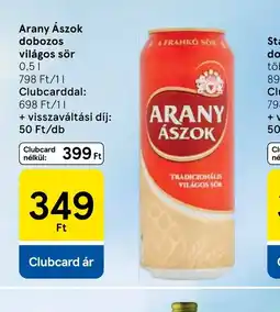Tesco ARANY ÁSZOK dobozos sör ajánlat
