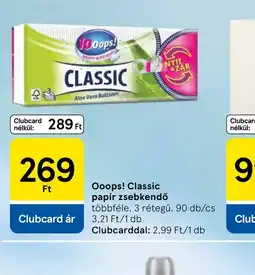 Tesco Ooops! Classic papír zsebkendő ajánlat