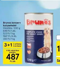 Tesco Brunos konzerv kutyaeledel ajánlat