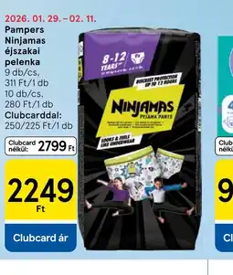 Tesco Pampers Ninjamas éjszakai pelenka ajánlat