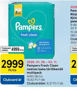 Tesco Pampers Fresh Clean törlőkendő ajánlat