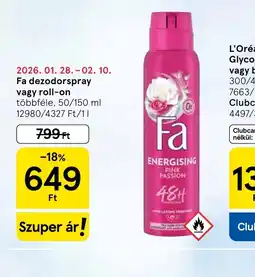 Tesco Fa dezodorspray ajánlat