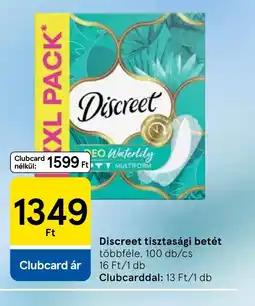 Tesco Discreet tisztasági betét ajánlat