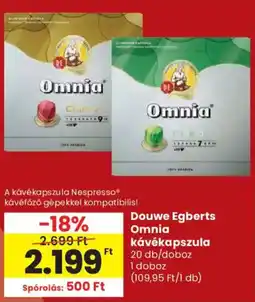 Spar Douwe Egberts Omnia kávékapszula ajánlat