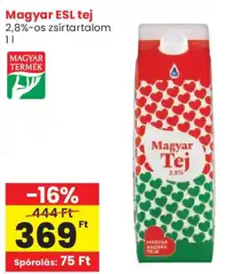 Spar Magyar ESL tej 2,8%-os ajánlat