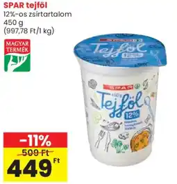 Spar SPAR tejföl 12%-os ajánlat