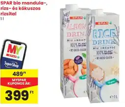 Spar SPAR bio mandula-, rizs- és kókuszos rizsital ajánlat
