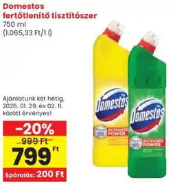 Spar Domestos fertőtlenítő tisztítószer ajánlat