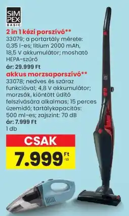 Spar SIM PEX BASIC akkus morzsaporszívó ajánlat