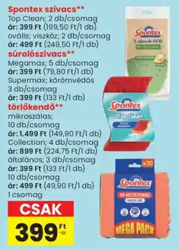 Spar Spontex szivacs, súrolószivacs törlőkendő ajánlat