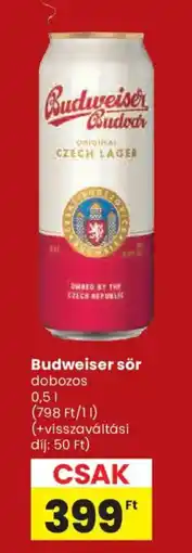 Spar Budweiser sör ajánlat