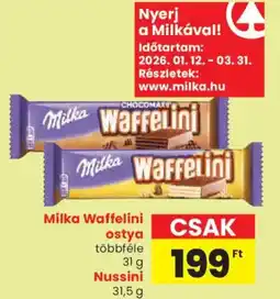 Spar Milka Waffelini ostya, Nussini ajánlat