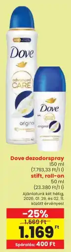 Spar Dove dezodorspray, stift, roll-on ajánlat