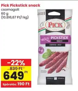 Spar Pick Pickstick snack ajánlat