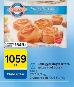 Tesco Bella sajtos mini burek ajánlat