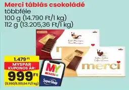 Spar Merci táblás csokoládé ajánlat
