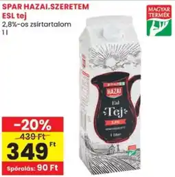 Spar SPAR HAZAI.SZERETEM ESL tej 2,8%-os ajánlat