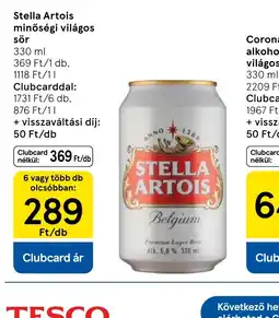 Tesco Stella Artois világos sör ajánlat