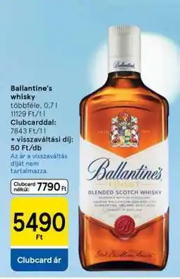 Tesco Ballantine's Whisky ajánlat