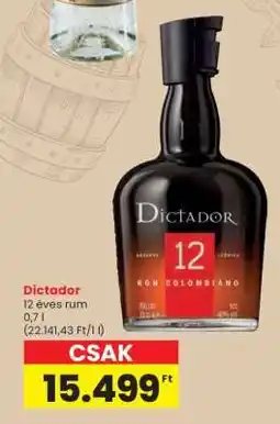 Spar Dictador 12 Éves Rum ajánlat