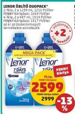 PENNY Lenor Öblítő Duopack ajánlat
