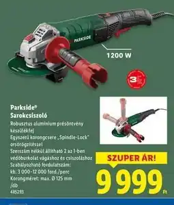 Lidl PARKSIDE Sarokcsiszoló ajánlat