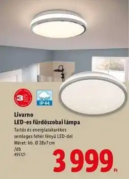 Lidl Livarno LED-es fürdőszobai lámpa ajánlat