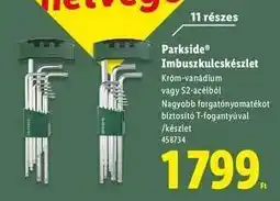 Lidl PARKSIDE Imbuszkulcskészlet ajánlat