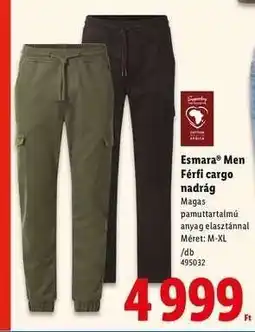 Lidl Esmara Men Férfi cargo nadrág ajánlat