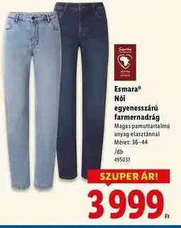 Lidl Esmara Női egyenesszárú farmernadrág ajánlat