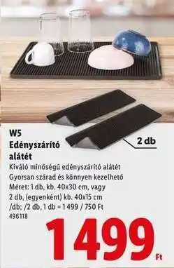 Lidl W5 Edényszárító alátét ajánlat