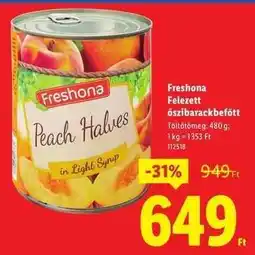 Lidl Freshona Felezett őszibarackbefőtt ajánlat