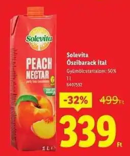 Lidl Solevita Őszibarack ital ajánlat