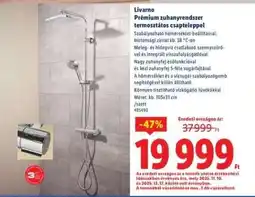 Lidl Livarno Prémium zuhanyrendszer termosztátos csapteleppel ajánlat