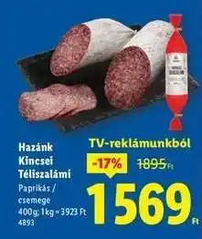 Lidl HAZÁNK KINCSEI Téliszalámi ajánlat