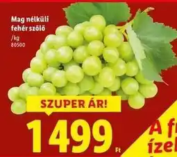 Lidl Mag nélküli fehér szőlő ajánlat