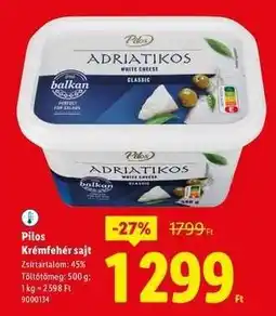 Lidl Pilos Krémfehér sajt ajánlat