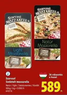 Lidl SZARVASI Szeletelt mozzarella ajánlat