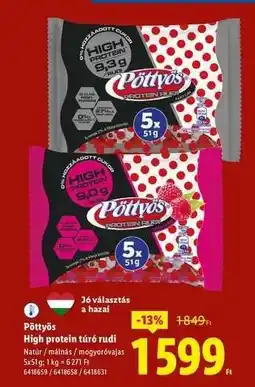 Lidl Pöttyös High protein túró rudi ajánlat