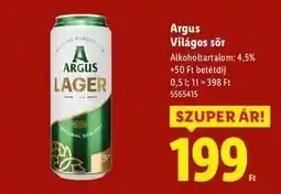 Lidl Argus Világos sör ajánlat