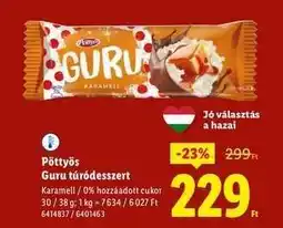 Lidl PÖTTYÖS Guru túródesszert ajánlat