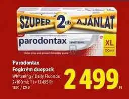 Lidl Parodontax Fogkrém Duopack ajánlat