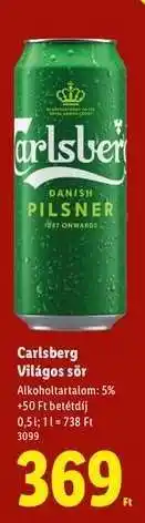 Lidl CARLSBERG Világos sör ajánlat