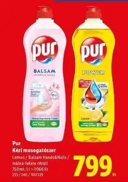 Lidl Pur kézi mosogatószer ajánlat