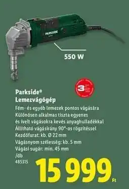 Lidl PARKSIDE Lemezvágógép ajánlat