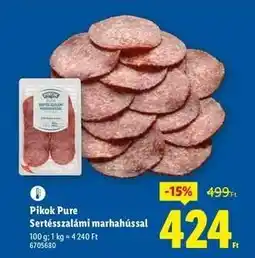 Lidl Pikok Pure Sertésszalámi marhahússal ajánlat