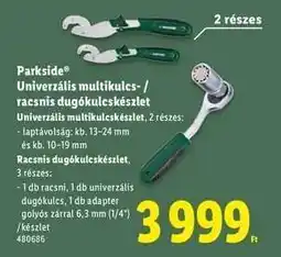 Lidl Parkside Univerzális multikulcs- / racsnis dugókulcskészlet ajánlat